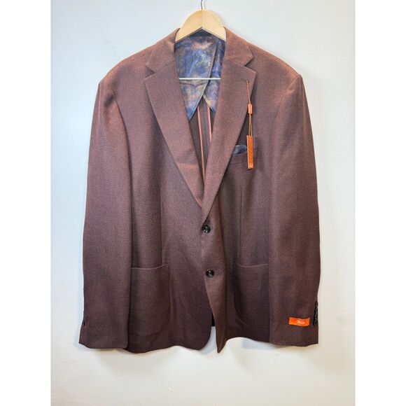 Tallia Sport Coat Men's Size 50R Brown Slim Fit Textured Wool Blend Workwear NWT - Picture 2 of 7